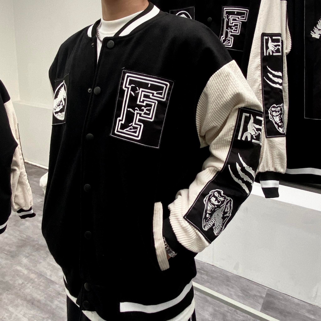 Áo Khoác FF OVERSIZE DINOSAUR VARSITY JACKET mix