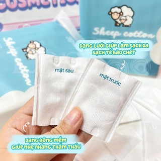 Bông Tẩy Trang Cừu Habaria Sheep Cotton 234 Miếng sợi bông nguyên chất 100% cotton mềm mại, không xù an toàn cho da