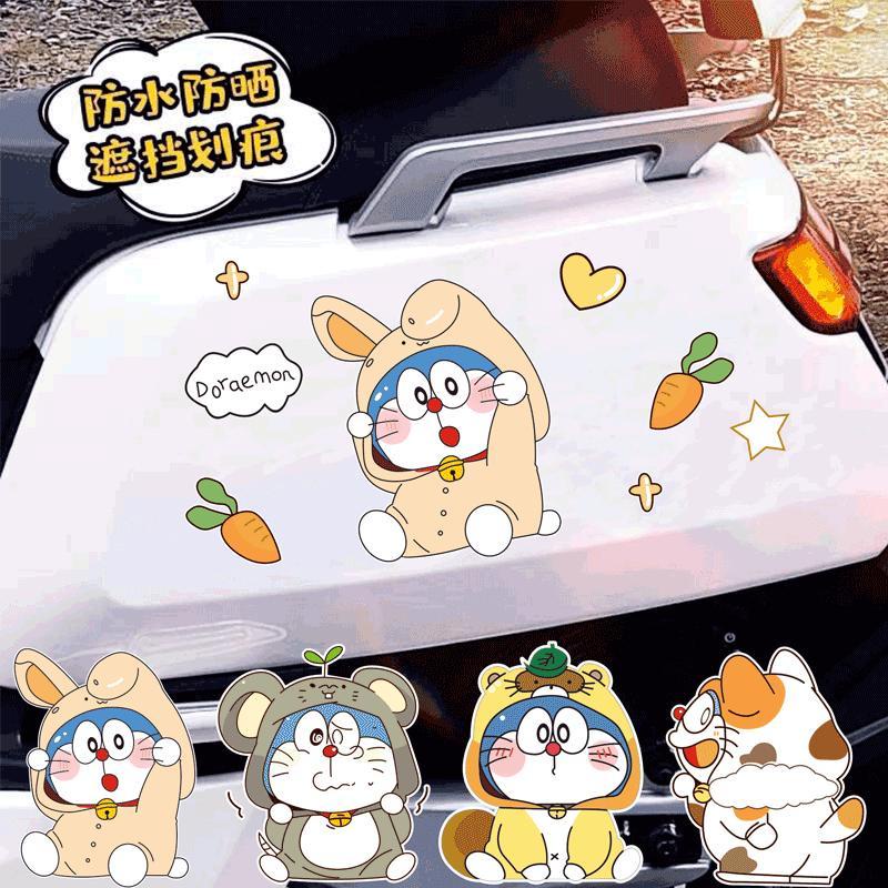 Hl Miếng Dán Trang Trí Xe Hơi / Mô Tô Hình Doraemon Chống Thấm Nước / Trầy Xước