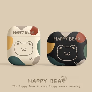 Ốp điện thoại mềm mờ hình gấu mặt cười dễ thương Vỏ bảo vệ tai nghe cho AirPods4 mới Vỏ bảo vệ tai nghe AirPodsPro2 Vỏ bảo vệ tai nghe Tương thích với vỏ AirPodsPro Vỏ AirPods3gen