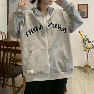 Áo Khoác Nỉ Bông AHDNADRI Form Rộng Unisex Nam Nữ, Áo Hoodie Zip Phong Cách Hàn Quốc Ảnh Thật