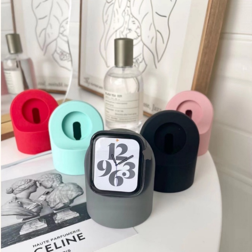 Đế sạc silicon cho Apple Watch 46MM Series 11 10 9 Ultra 8 7 6 5 4 3 2 1 SE Ultra 2 49mm 45 44 42mm 41 40 cho iwatch Station Sạc Phụ kiện giá đỡ máy tính để bàn