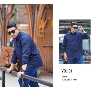 [Plus Size] Nam & Nữ 12XL Lớn 5XL 6XL 7XL 8XL 10XL#Áo Sơ Mi Dài Tay Màu Trơn Phong Cách Doanh Nhân Cổ Điển 39; s
