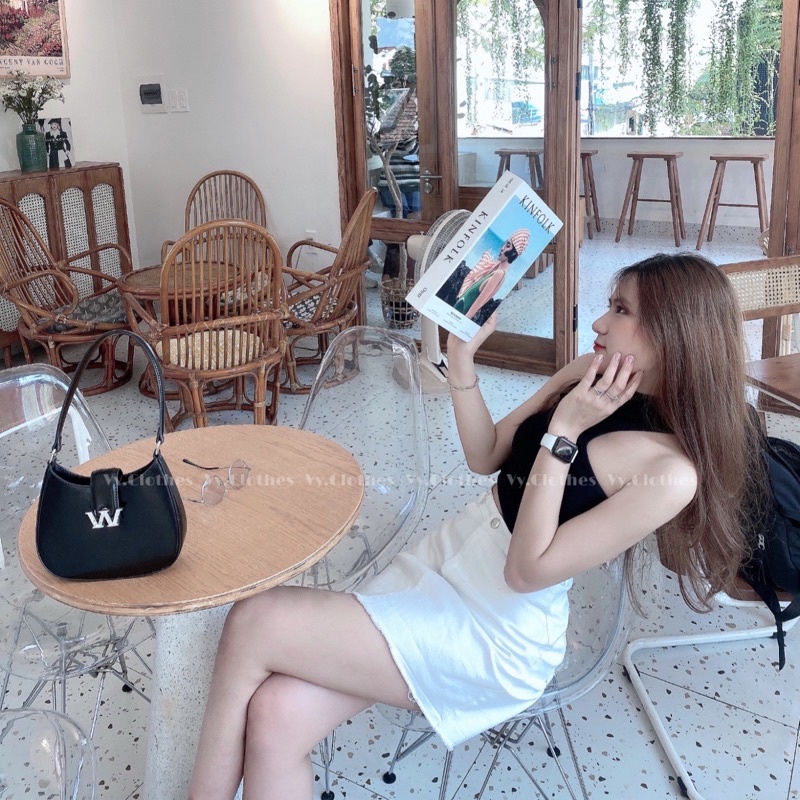 Áo ba lỗ croptop cổ lọ khoét ngực sexy, quyến rũ - 𝐕𝐘.𝐂𝐋𝐎𝐓𝐇𝐄𝐒