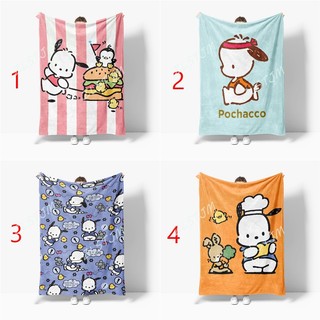 Pochacco Flannel Chăn Sanrio Hoạt Hình Dễ Thương Trẻ Em Thời Trang Mềm Mại Thoải Mái Ấm Giường Chăn Quà Tặng Sinh Nhật