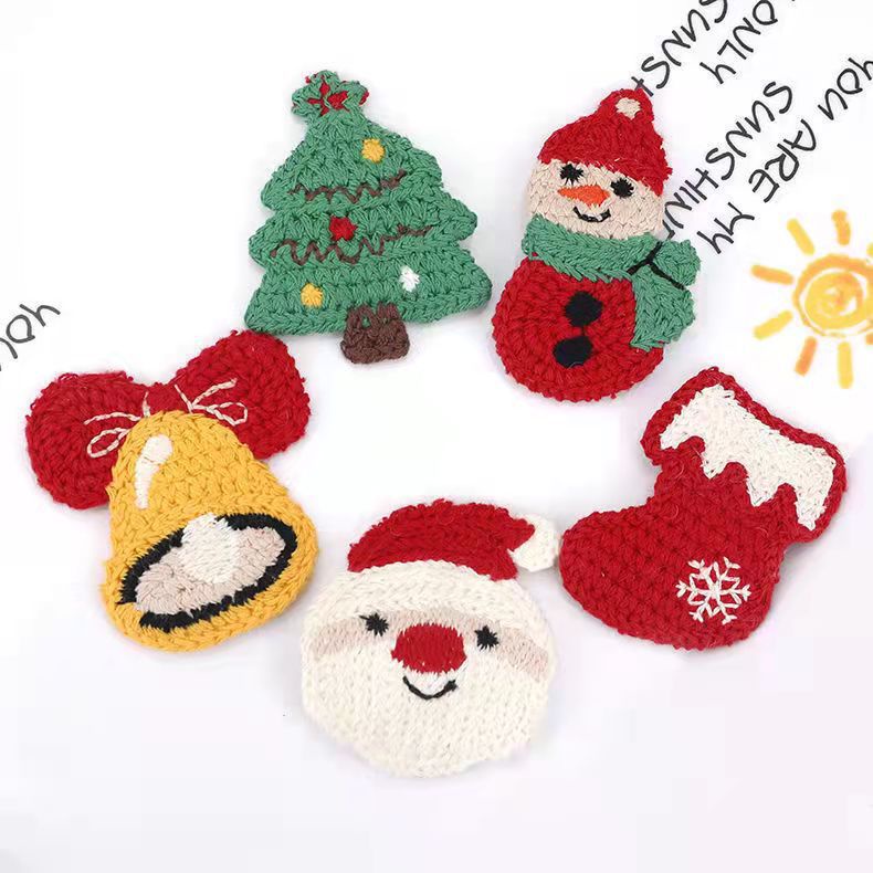 1 Chiếc Kẹp Tóc Mái Bật Đan Len Hình Ông Già Noel/Chiếc Tất/Mũ/ Cây Thông Xinh Xắn Phụ Kiện Tóc