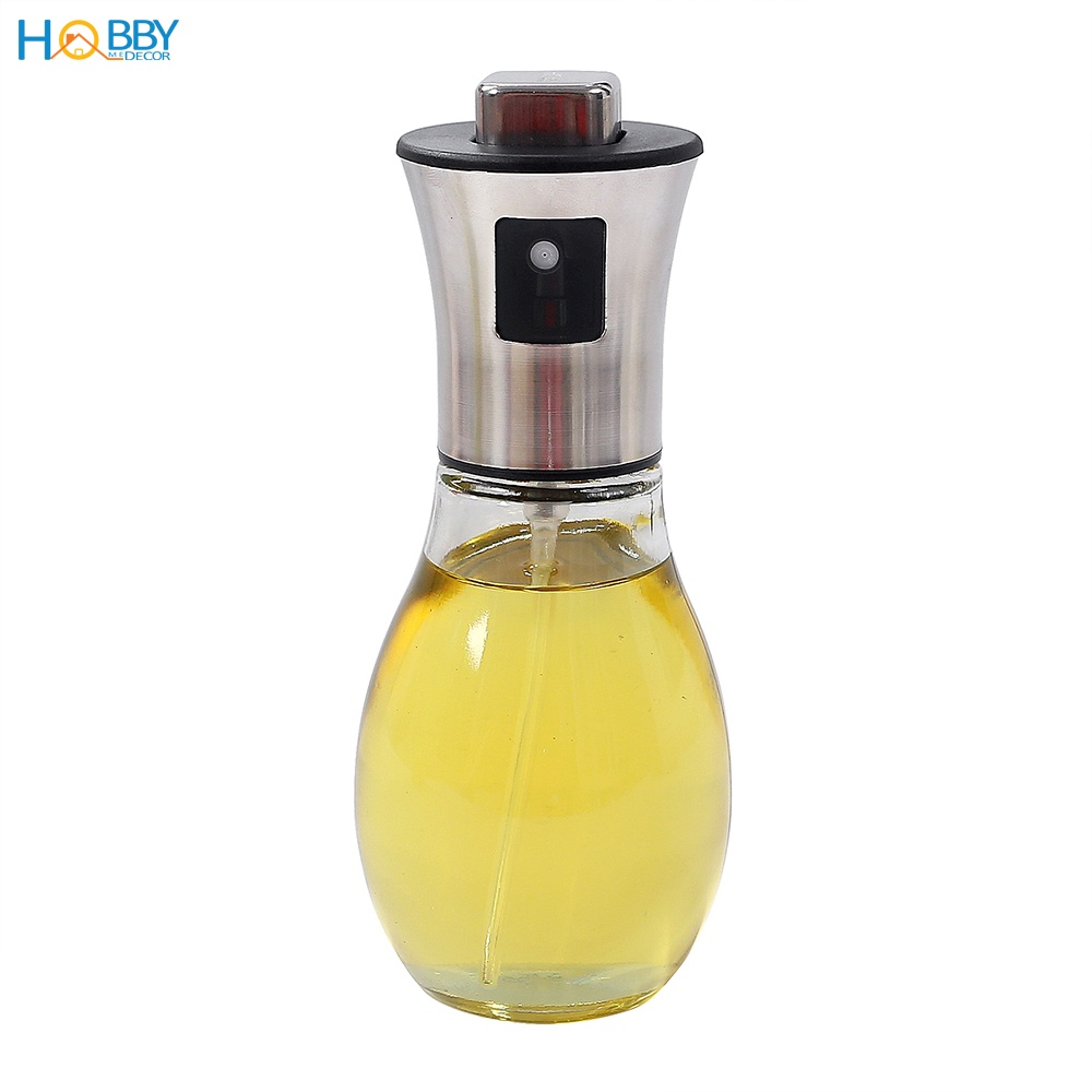 Bình phun xịt dầu ăn thủy tinh nắp bọc inox 304 Hobby Home Decor BD200