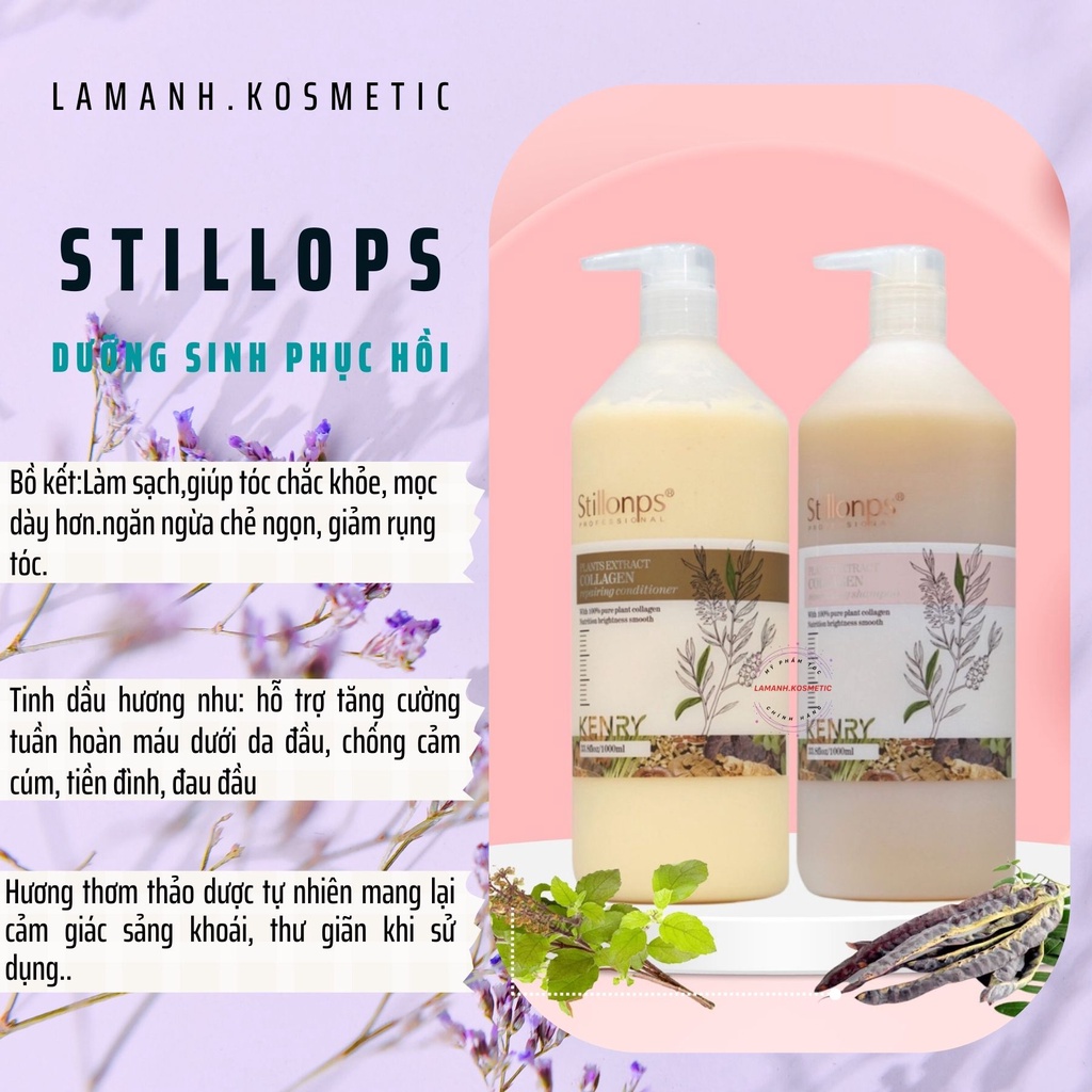 Dầu Gội Xả Stillonps Kenry 500ml/1000ml | Chăm Sóc Tóc Dịu Nhẹ, Mềm Mượt Dễ Chải.