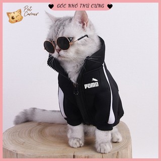 Áo khoác thể thao cho chó mèo - Áo nỉ kéo khóa Pomi cho thú cưng