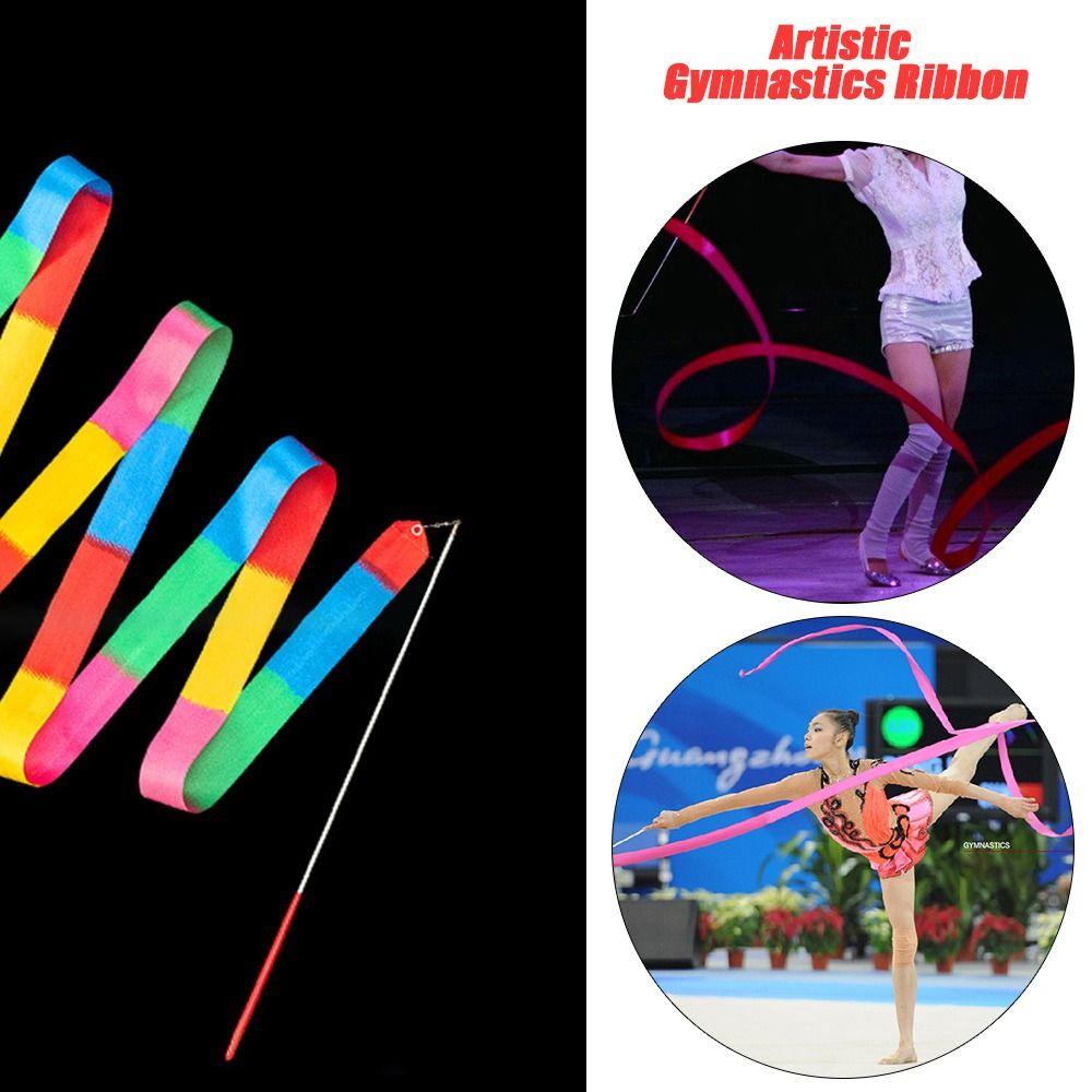 CQCJ Dance Ribbon Rainbow Stick Ballet Streamer 2M Ruy băng thể dục nghệ thuật