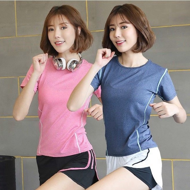 Áo Tập Gym Nữ Tập Yoga Nữ Co Giãn Thoáng Mát Thấm Hút Mồ Hôi Tập Gym Trơn YJDX-MOI TK8T401 spe