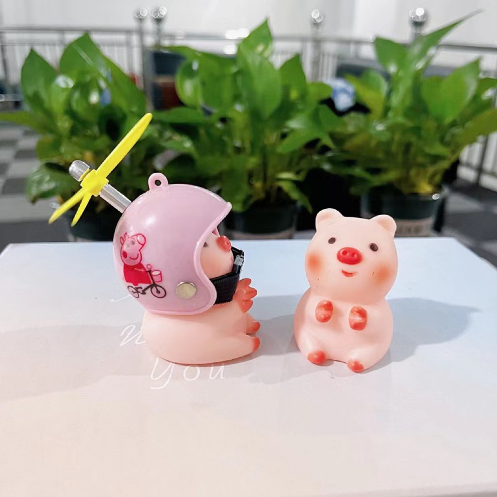 Heo Hồng Đội Mũ Bảo Hiểm Dễ Thương Gắn Xe Hơi , Xe Máy , Xe Đạp Có Đèn Và Chong Chóng - ảnh 5