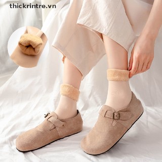 1 Đôi Vớ Len Cashmere Mềm Dày Giữ Ấm Màu Trơn Thời Trang Mùa Đông Cho Nữ