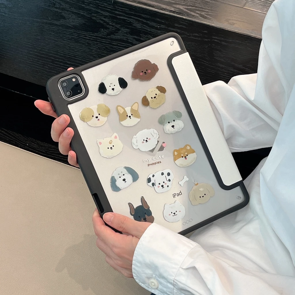 Ipad Tri-Fold Acrylic-Dog Collection Cover cho ipad Cover 2019 10.2 ipad air 4 10.9 ipad 9.7 inch 20