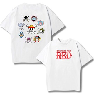 [FILM RED] Áo thun unisex nam nữ in hình movie RED Onepiece Đảo hải tặc thành viên băng mũ rơm cá tính