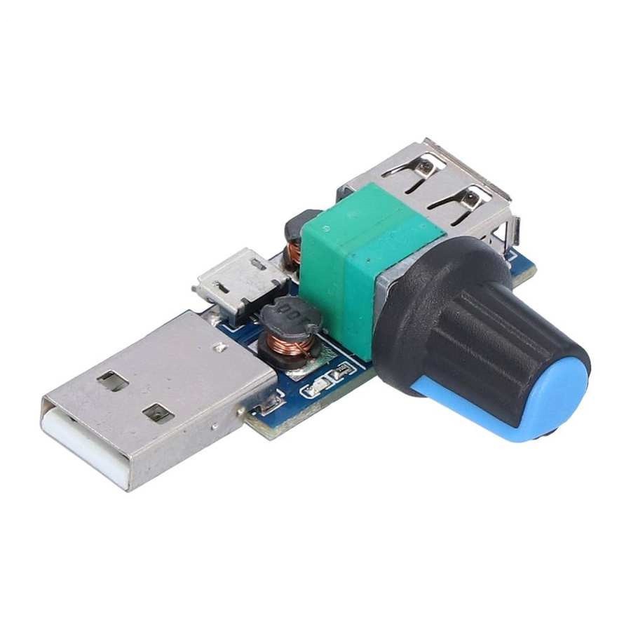 Mạch Chỉnh Tốc Độ Quạt, Mạch Tăng Tốc Độ Gió Cho Quạt Tản Nhiệt Điện Thoại - 2,5-8v 5w Có Đầu USB Và Núm Chỉnh Nguồn