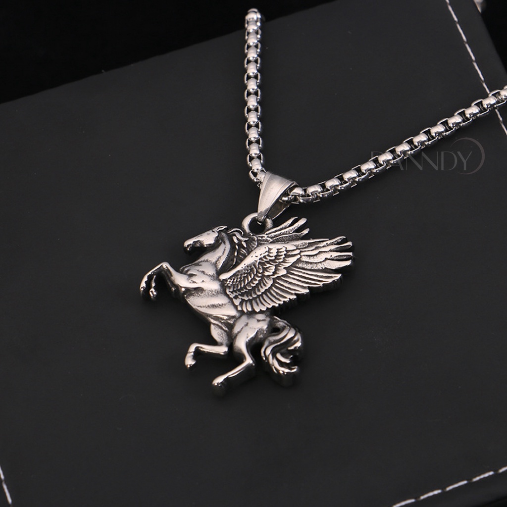 Dây chuyền nam titan cao cấp,vòng cổ nam cá tính không gỉ,dây chuyền phong cách quý tộc mặt pegasus| Fancy.