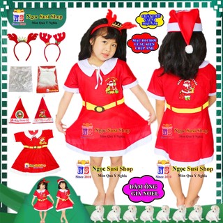 BỘ ĐẦM ÔNG GIÀ NOEL CHO BÉ TỪ 1 - 10 TUỔI CHẤT VẢI NỈ NHƯ ẢNH - VÁY NOEL CHO BÉ CHỤP ẢNH ĐI CHƠI