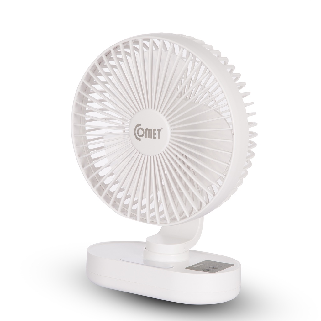 Ảnh Quạt Sạc Đa Năng COMET CRF1406 Để Bàn 6W 3 Cấp Độ Gió, Đèn LED, Pin Lithium Dung Lượng Cao 4