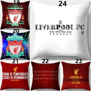 Vỏ gối Liverpool FC Logo Câu lạc bộ bóng đá Vỏ gối bằng vải Polyester in một mặt Sofa Đệm ô tô Văn phòng Vỏ gối trang trí tại nhà (Không có lõi gối)