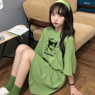 Đầm Ngủ Tay Ngắn In Hình Kuromi Dễ Thương Thời Trang Mùa Hè 2024