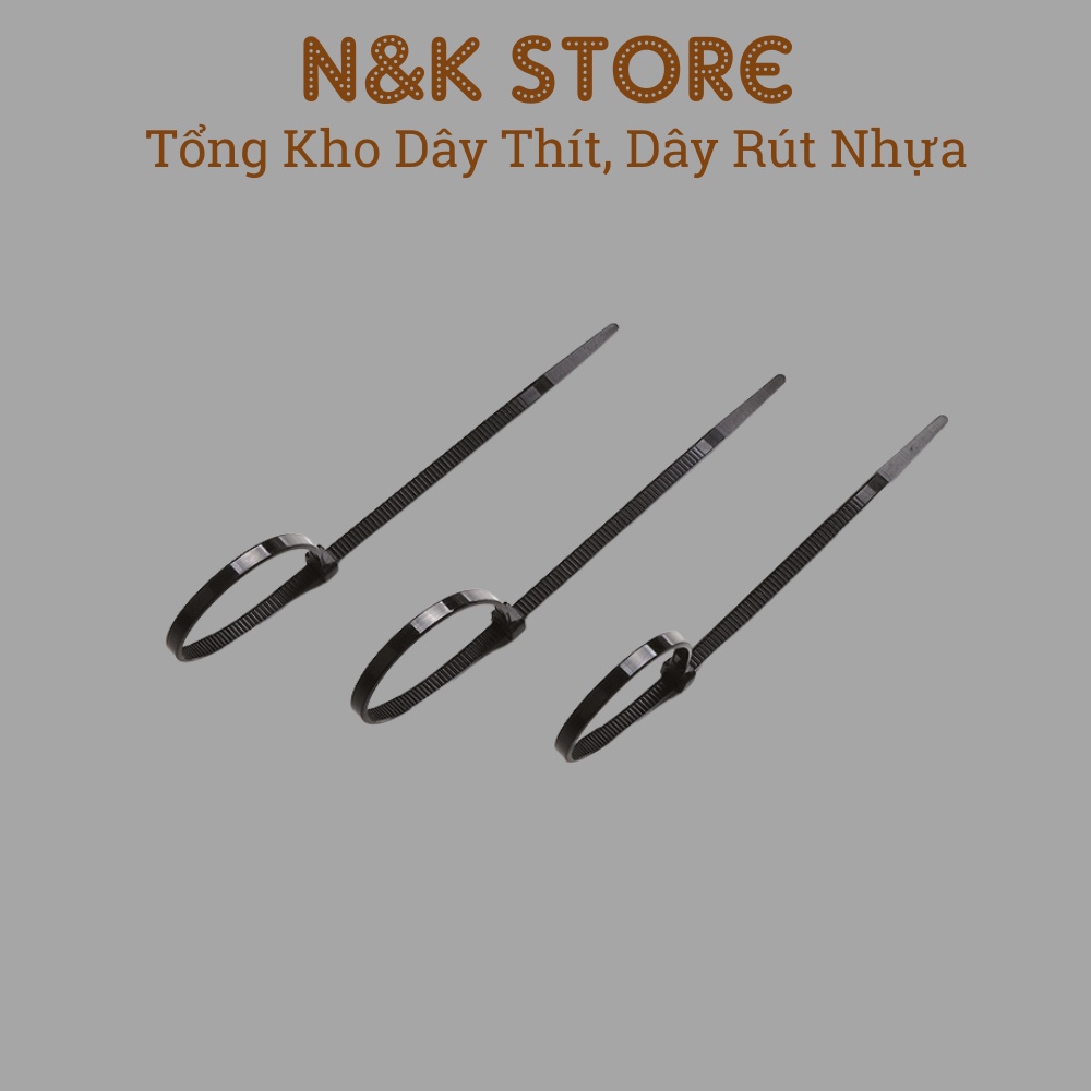 Túi 240c dây thít nhựa 4x250mm, lạt nhựa dài 25cm, dây rút nhựa đen trắng bền dẻo