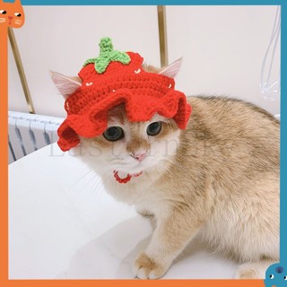 Mũ đội đầu thú cưng Handmade dễ thương cho mèo/chó, kiểu nón chéo