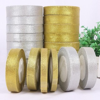 Ruy Băng Kim Tuyến Nhũ Vàng Bạc 5mm – 1cm – 2cm – 4cm [10 cuộn] Trang Trí Noel, Gói Quà, Handmade Cao Cấp