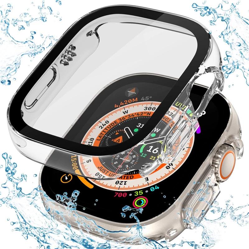 Kính + Vỏ Cho Apple Watch ultra 2 Vỏ 49mm Bảo Vệ Màn Hình PC Toàn Diện Ốp Lưng Kính Cường Lực Vỏ iwatch Ultra Phụ Kiện