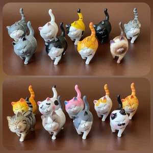 Set 9 mèo bi đi bộ dễ thương trang trí bàn làm việc, bàn học, tủ sách