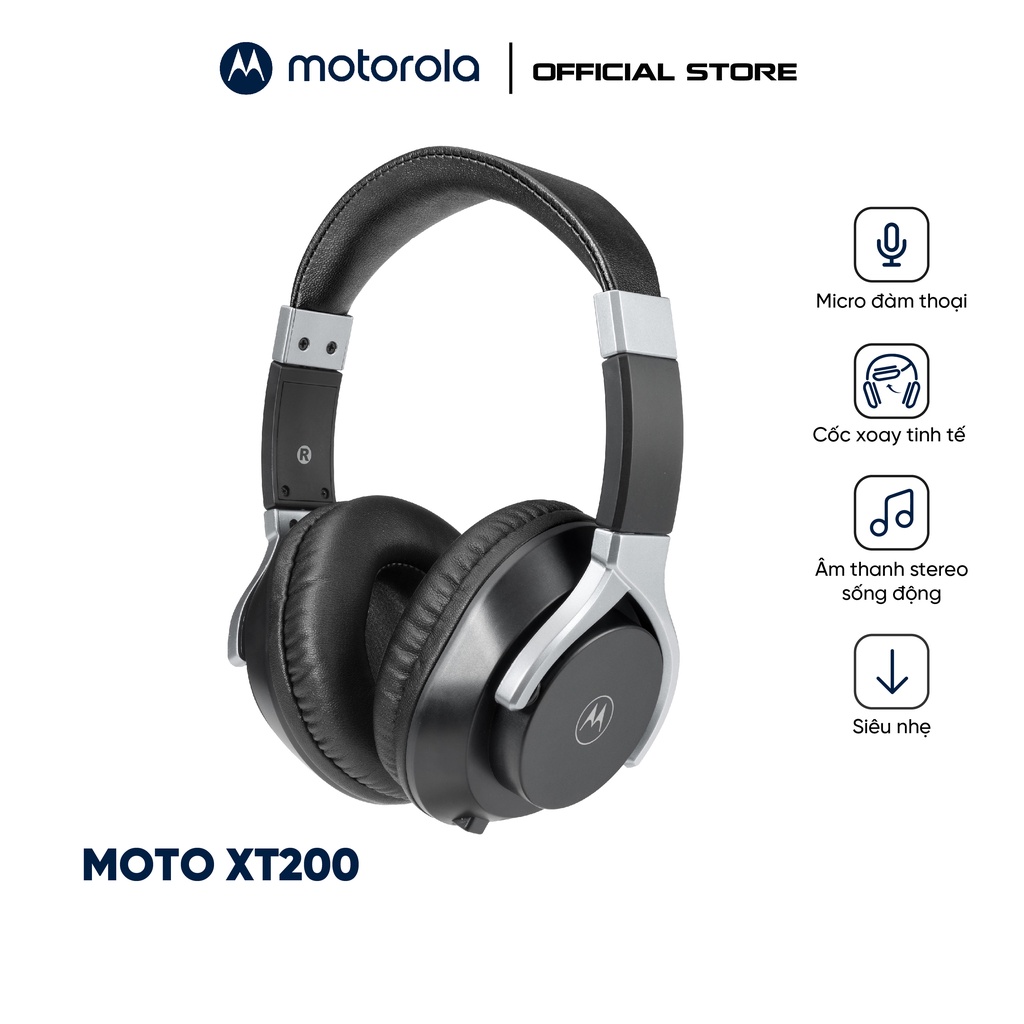 Tai nghe chụp tai có dây Motorola Pulse Bass 200 Wired Single - có mic đi kèm - siêu bass