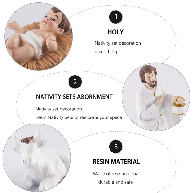 SHI Giáng Sinh Manger Trang Trí Bộ Chúa Giêsu Cảnh Giáng Sinh Tượng Nghệ Thuật Trang Trí Cho Gia Đình