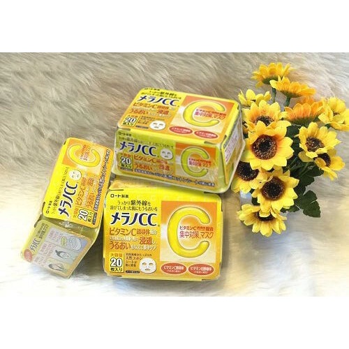 Mặt nạ dưỡng trắng da chống thâm nám Melano CC Whitening Mask 20 miếng