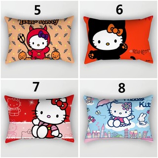 Vỏ gối Hello Kitty in 1 mặt polyester hình chữ nhật, vỏ đệm trang trí ô tô/sofa (không kèm ruột gối)