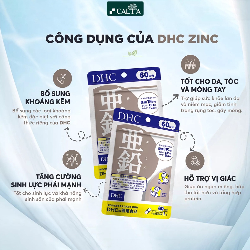Ảnh Viên Uống DHC Bổ Sung Kẽm Tăng Cường Trí Não, Hệ Miễn Dịch, Giúp Làn Da Khỏe Mạnh - DHC Zinc 15 Ngày/30 Ngày 1