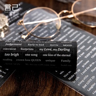 Jianwu 3 Tờ INS Retro Tiếng Anh Văn Bản Miếng Dán DIY Tạp Chí Thêu Sò Cắt Dán Văn Học Nghệ Thuật Trang Trí Văn Phòng Phẩm Dán