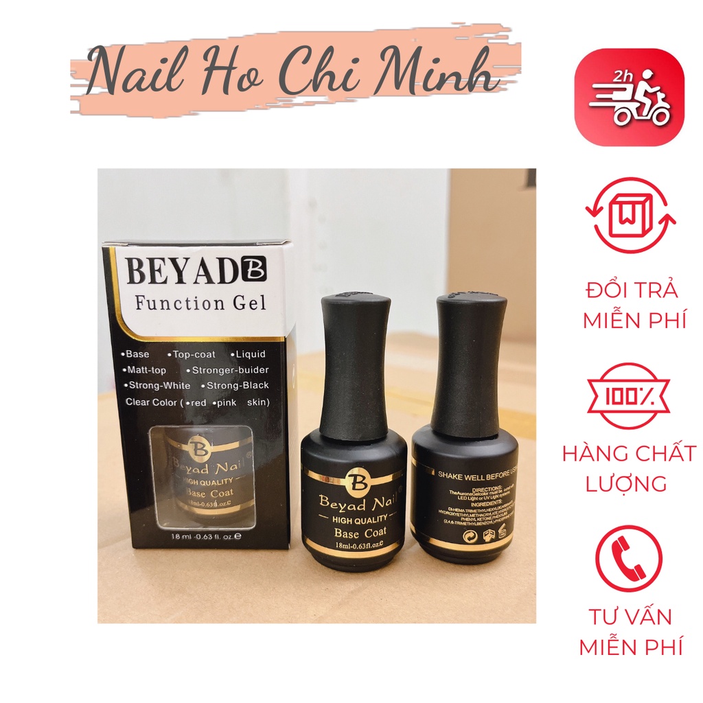 [Chính hãng] Beyad base top chính hãng - sơn gel liên kết và top phủ rất bền và bóng 18ml