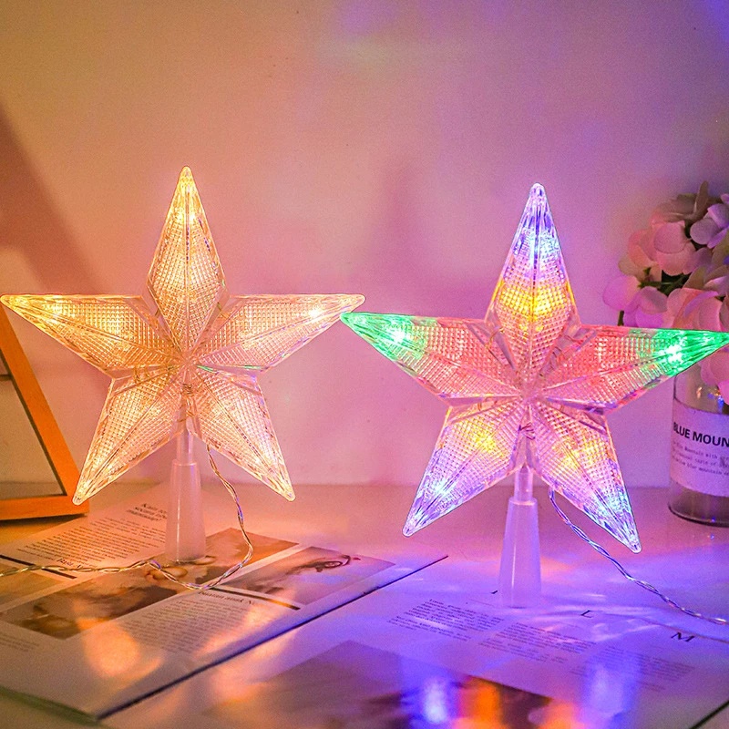 Đèn Led Hình Ngôi Sao Năm Mới Kích Thước 20cm Dùng Trang Trí Cây Thông Giáng Sinh