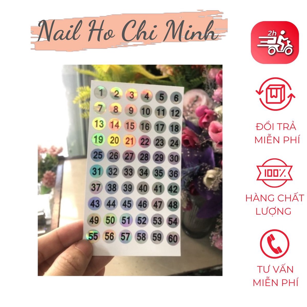 [TEM XỊN] Tem dán số chai sơn 7 màu chống bong tróc khi tiếp xúc với nước