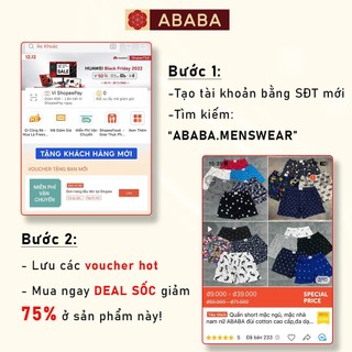 Quần short mặc ngủ, mặc nhà nam nữ ABABA đùi cotton cao cấp,đa dạng họa tiết