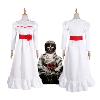 Trang phục Cosplay Annabelle - Váy trắng mềm mại, thoải mái, phù hợp cho Halloween