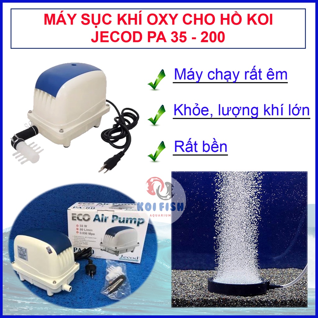 Máy sủi khí oxy cho hồ cá Koi Jecod PA 35-250 (máy chạy rất êm, khỏe ...