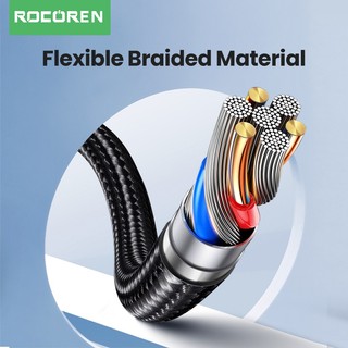 Cáp sạc nhanh Rocoren USB Type C 100W cho Xiaomi Poco F4 F3 Realme Huawei 7A