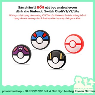 [Sẵn VN - Hỏa Tốc] Oled/V1/V2/Lite Set 4 Nút Bọc Analog Joycon Cho Máy Game Cầm Tay Nintendo Switch Mẫu Pok Scarlet & Vi