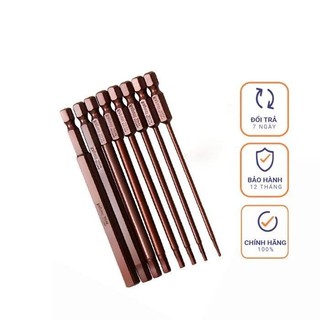 Bộ đầu vít 8 chi tiết lục giác (1,5-8mm) và bộ đầu vít sao (T8-T40) hãng Kapusi dài 100mm, có từ, thép S2, BH 12 tháng