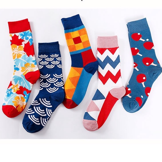 Tất vớ vải cotton co giãn hoạ tiết độc đáo phong cách Ulzzang Hàn Quốc cho nam nữ Gem Boutique