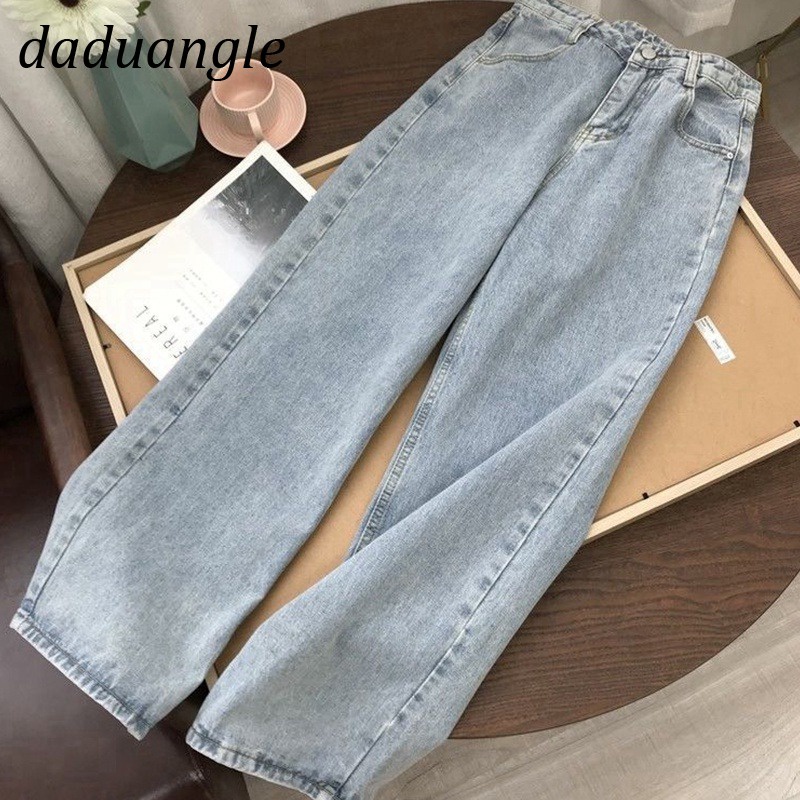 Ảnh Quần jean Daduhey 9 tấc lưng cao ống rộng dáng thẳng phong cách Hàn Quốc thời trang cho nữ plus size 2