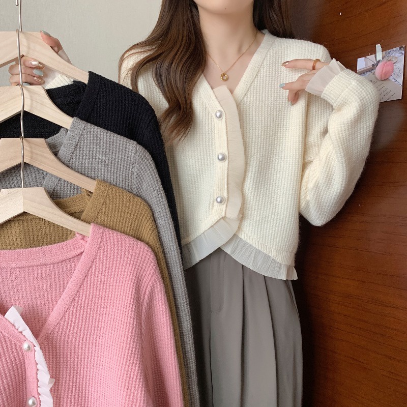 Áo Cardigan Dệt Kim Dáng Suông Plus Size Thời Trang Pháp Cho Nữ