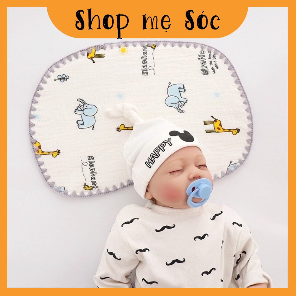Gối xô sơ sinh 100% cotton 10 lớp mềm mại, thoáng khí cho bé mesocsshop