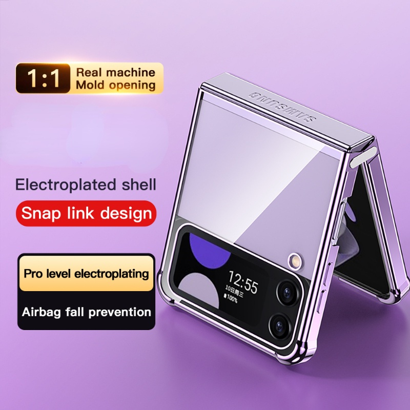 Ốp Điện Thoại PC Chống Sốc Bảo Vệ Bốn Góc Kiểu Dáng Sang Trọng Cho Samsung Galaxy Z Flip 4 Z Flip 3 Z Flip 4 Flip 4 Z Flip 3
